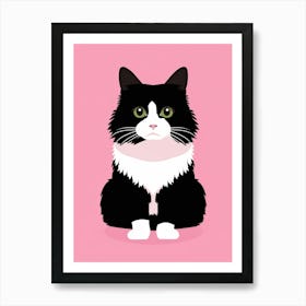 Black And White Cat 6 Art Print