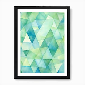 Abstract Watercolor Triangles 1 Art Print