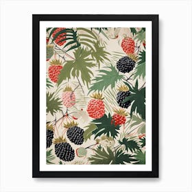 Pineberry Fruit Drawing 3 Art Print