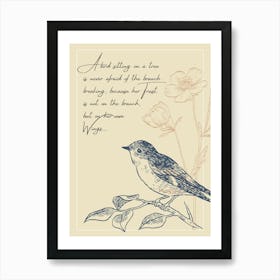 Bird on Branch Art Print