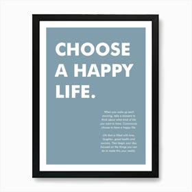 Choose A Happy Life Vertical 11 Art Print