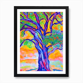 Sand Live Oak 1 tree Abstract Block Colour Art Print