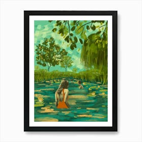 River Wild Swimming  Art Print