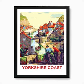 Yorkshire Coast Vintage Travel Poster Art Print