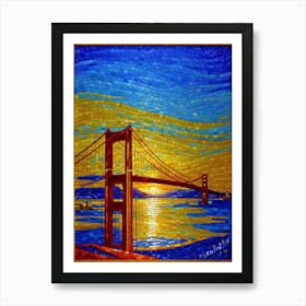 Golden Gate Bridge Mosaic 2 Art Print