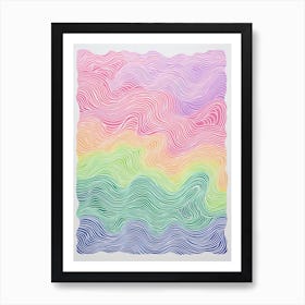 Abstract Landscape Risograph Style 13 Art Print