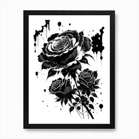 Black Roses Art Print