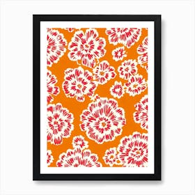 Sweet William Floral Print Warm Tones 1 Flower Art Print