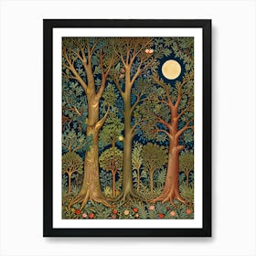 William Morris Night In The Woods 1 Art Print