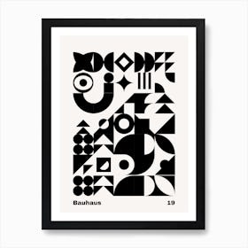 Geometric Bauhaus Poster B&W 19 Art Print