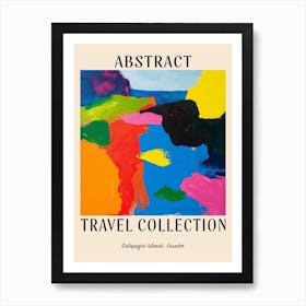 Abstract Travel Collection Poster Galapagos Islands Ecuador 1 Art Print