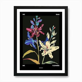 No Rain No Flowers Poster Delphinium 3 Art Print