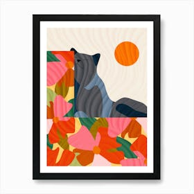 Sunny Garden Cat Art Print