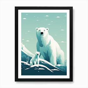 Arctic Bonds; Polar Bear Family Oil Art Art Print