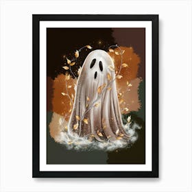 Ghost In Autumn Leaves Art Print