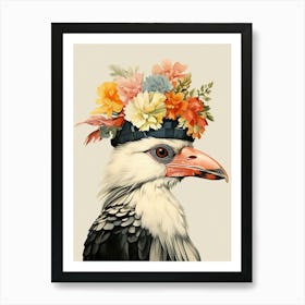Bird With A Flower Crown Crested Caracara 1 Art Print
