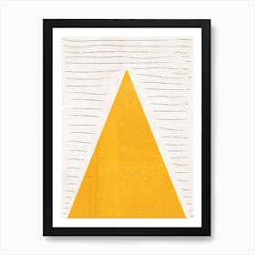 Mountains Lines Mustard Abstract Art Print