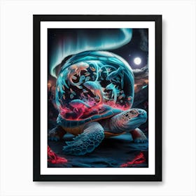 Turtle In A Glass Art Print