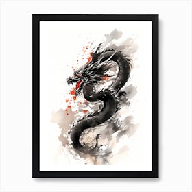 Chinese Dragon Sumi-e Art Print