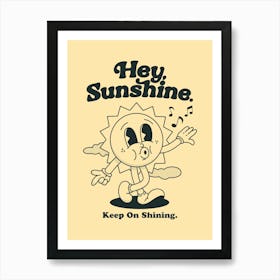 Retro Poster Funky Wall Art Retro Wall Decor Groovy Poster Hey Sunshine Retro Groovy Print Vintage Art Retro Art Art Print