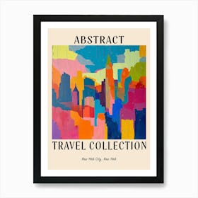 Abstract Travel Collection Poster New York City Usa 2 Art Print