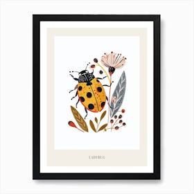 Colourful Insect Illustration Ladybug 19 Poster Art Print