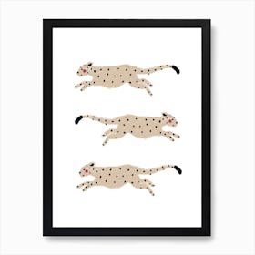 Leaping Leopards Art Print