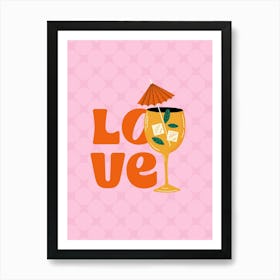 Modern Pink Cocktail Art Print 3 Art Print