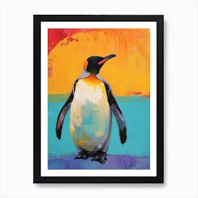 Galapagos Penguin Half Moon Island Colour Block Painting 6 Art Print