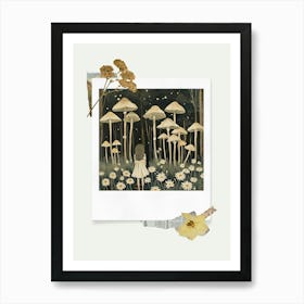 Scrapbook Wild Mushrooms Fairycore Painting 2 Art Print