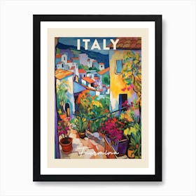 Taormina Italy 3 Fauvist Painting Travel Poster Art Print