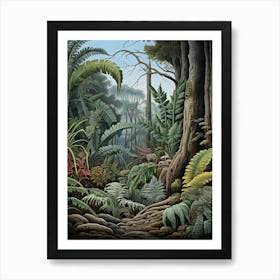 Vintage Jungle Botanical Illustration Jungle Fern 3 Art Print