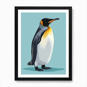 King Penguin Floreana Island Minimalist Illustration 4 Art Print