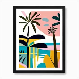 Mauritius Beach Muted Pastel Tropical Destination Art Print