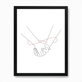 Two People Holding Hands Poster