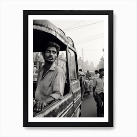 Bangalore, India, Black And White Old Photo 3 Art Print