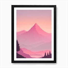Misty Mountains Vertical Background In Pink Tone 93 Art Print
