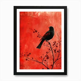 Bird On A Branch Art Print