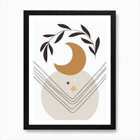 Moon And Stars 1 Art Print