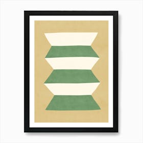 Geometric Greek Vase Pottery Minimalist - Green Beige Art Print