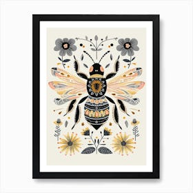 Colourful Insect Illustration Bee 9 Art Print
