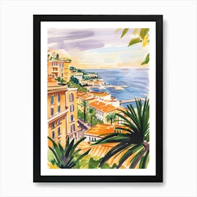 Travel Poster Happy Places Monaco 4 Art Print