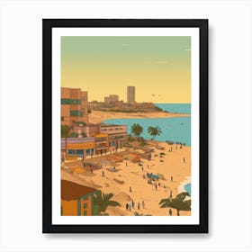 Luanda Angola Travel Illustration 1 Art Print
