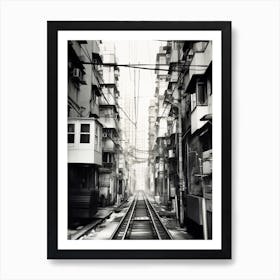 Hong Kong, China, Black And White Old Photo 1 Art Print