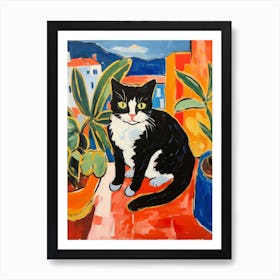 Painting Of A Cat In Sicily Italy 1 Art Print