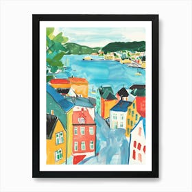 Travel Poster Happy Places Bergen 3 Art Print