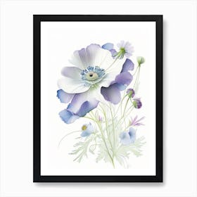 Anemone Floral Quentin Blake Inspired Illustration 3 Flower Art Print