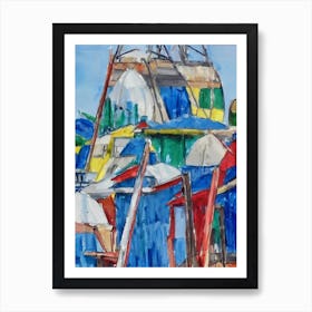 Port Of Kingston Jamaica Abstract Block 2 harbour Art Print