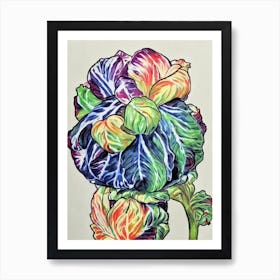 Radicchio 2 Fauvist vegetable Art Print