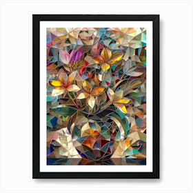 Abstract Flowers In A Vase 3 Art Print